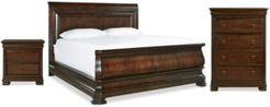 Reprise Cherry Bedroom Furniture, 3-Pc. Set (California King Bed, Nightstand & Chest)