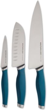 Cutlery Japanese Stainless Steel 3-Pc. Chef's Knife Set, Teal