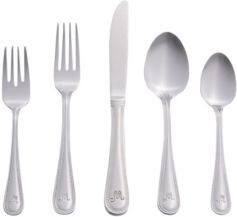 Riverridge Beaded 46 Piece Monogrammed Flatware Set - M, Service for 8