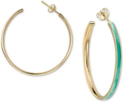 Enamel Hoop Earrings in 18k Gold-Plated Sterling Silver