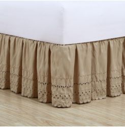 Ruffled Eyelet Twin Bed Skirt Bedding