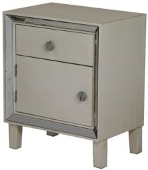 Heather Ann Bon Marche Mirrored Accent Cabinet with Drawer