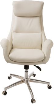 Mid-Century Modern Bonded Leather Gaslift Adjustable Swivel Office Chair