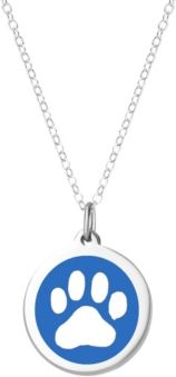 Paw Print Pendant Necklace in Sterling Silver and Enamel, 16" + 2" Extender