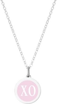 Mini Xo Pendant Necklace in Sterling Silver and Enamel, 16" + 2" Extender