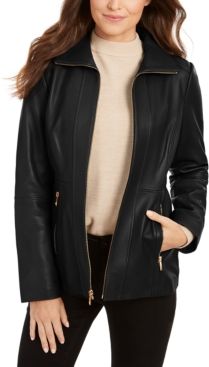 Wing-Collar Leather Jacket
