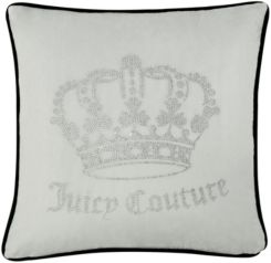 Velvet Rhinestone Crown 20" x 20" Throw Pillow