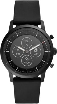 Tech Collider Black Silicone Strap Hybrid Smart Watch 42mm