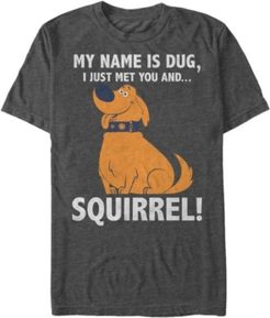 Disney Pixar Men's Up My Name is Dug Squirrel Short Sleeve T-Shirt