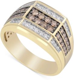 White & Brown Diamond Ring (1 ct. t.w.) in 10k Gold