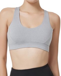 Criss Cross Back No Bounce Wirefree Yoga Sports Bra for Pilates Walking