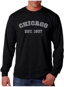 Word Art Long Sleeve T-Shirt - Chicago 1837