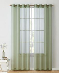 Lumino by Hlc. me Perth Semi Sheer Grommet Curtain Panels - 54 W x 84 L - Set of 2