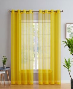 Lumino by Hlc. me Perth Semi Sheer Grommet Curtain Panels - 54 W x 84 L - Set of 2