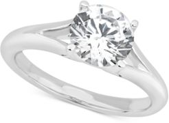 Gia Certified Diamond Solitaire Engagement Ring (1-1/2 ct. t.w.) in 14k White Gold