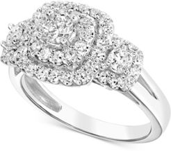 Diamond Multi-Halo Engagement Ring (1 ct. t.w.) in 14k White Gold