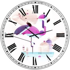 Placido Flamingo Large Mid-Century Wall Clock - 36" x 28" x 1"