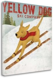 Yellow Dog Ski Co by Ryan Fowler Giclee Print on Gallery Wrap Canvas, 35" x 35"