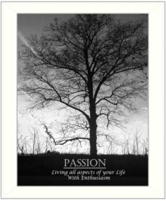 Passion By Trendy Decor4U, Printed Wall Art, Ready to hang, White Frame, 18" x 14"