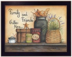 Family and Friends By Mary June, Printed Wall Art, Ready to hang, Black Frame, 18" x 14"
