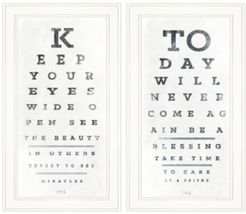 Eye Charts 2-Piece Vignette by Marla Rae, White Frame, 15" x 27"