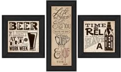 Beer Time Collection By Deb Strain, Printed Wall Art, Ready to hang, Black Frame, 39" x 18"