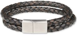 Double-Strand Braided Leather Bracelet
