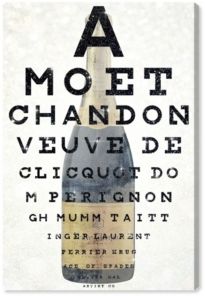 Champagne Eye Chart Canvas Art - 36" x 24" x 1.5"