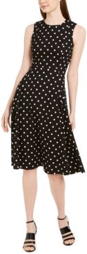 Polka-Dot Fit & Flare Dress