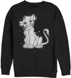 Lion King Simba Smirk Paint Splatter, Crewneck Fleece