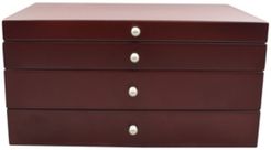 Pko Inc Elegant Walnut Finish Jewelry Box