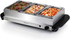 Electric Buffet Server Tray with Triple1.5 Quart Warming Pans