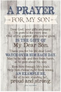 Prayer for My Son New Horizons Wood Plaque with Easel, 6" x 9"