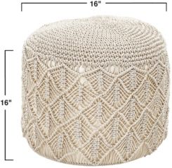 Handwoven Cotton Macrame Pouf