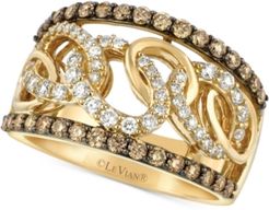 Chocolatier Diamond Chain Link Statement Ring (1 ct. t.w.) in 14k Gold
