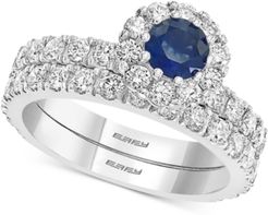 Effy Sapphire (1/2 ct. t.w.) & Diamond (1-1/2 ct. t.w.) Bridal Set in 14k White Gold