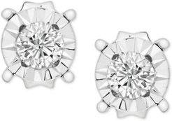 Diamond Miracle Plate Stud Earrings (1/5 ct. t.w.) in 14k White Gold