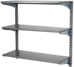 Storability Wall Mount Shelving Unit with 3 Epoxy Coated Steel Shelves Mounting Hardware