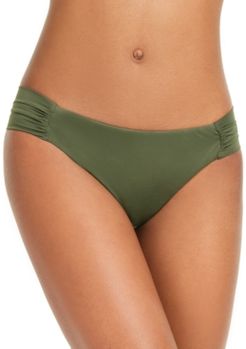 Sunset Solids Side-Shirred Hipster Bikini Bottoms, Created for Macy's Women's Swimsuit