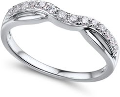 Diamond (1/4 ct. t.w.) Contour Band in 14K White Gold