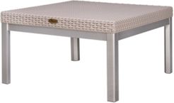 Russ Rattan Coffee Table with Aluminum Legs