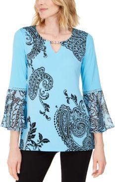 Petite Paisley Falls Tunic, Created for Macy's