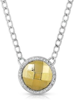 2028 Silver-Tone and Gold-Tone Round Pendant Necklace