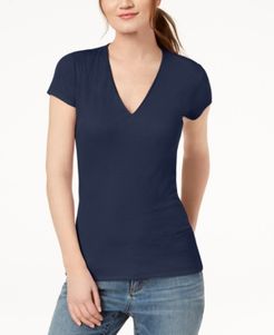 Inc Ribbed V-Neck Top, Created for Macy's