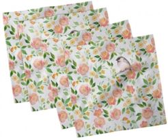 Floral Set of 4 Napkins, 18" x 18"