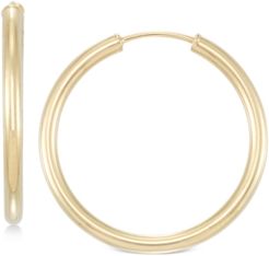 Small Highly Polished Flex Hoop Earrings in 14k Gold