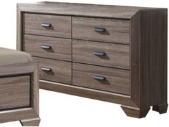 Danielle Weathered 6 Drawer Dresser with Square Knobs