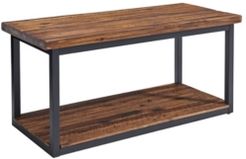 Claremont Rustic Wood Bench with Low Shelf