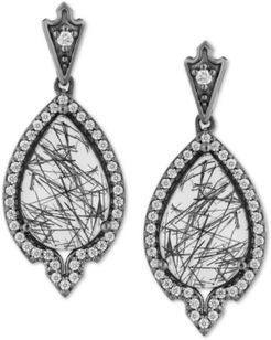 Enchanted Disney Maleficent Villains Diamond (1/3 ct. t.w.) & Rutile Quartz (4 ct. t.w.) Drop Earrings in Sterling Silver