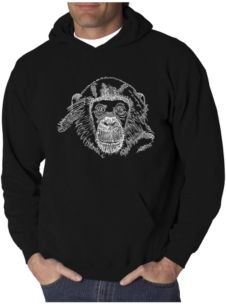 Chimpanzee Word Art Hooded Sweatshirt